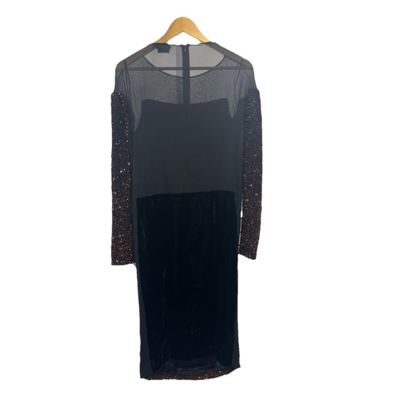 TOM FORD vintage black copper sequin ombré beaded mesh midi dress IT42 US6 NWT - Picture 4 of 15